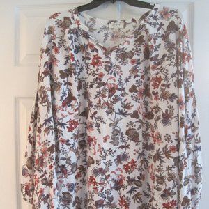 UMGEE IVORY MULTI COLOR LONG SLEEVE BOHO DRESS